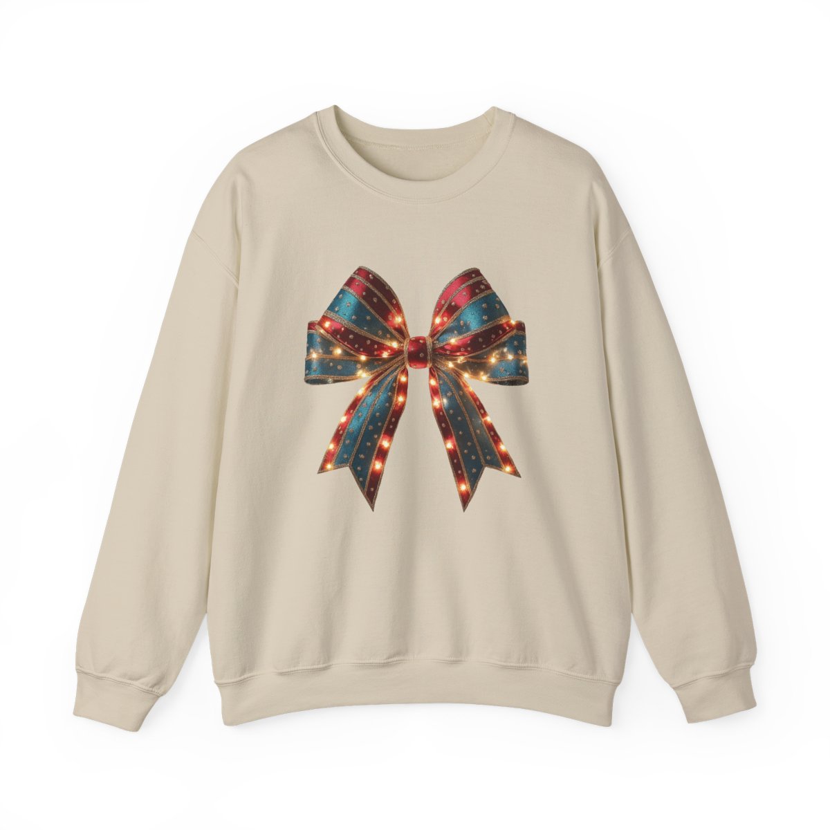 Festive Lighted Christmas Bow Sweatshirt - funny sweatshirt by Cheeky Business