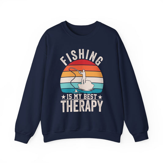 Fishing Is My Best Therapy Sweatshirt - funny sweatshirt by Cheeky Business
