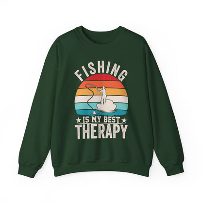 Fishing Is My Best Therapy Sweatshirt - funny sweatshirt by Cheeky Business