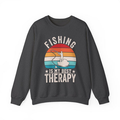 Fishing Is My Best Therapy Sweatshirt - funny sweatshirt by Cheeky Business