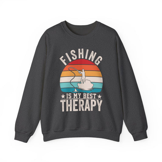 Fishing Is My Best Therapy Sweatshirt - funny sweatshirt by Cheeky Business