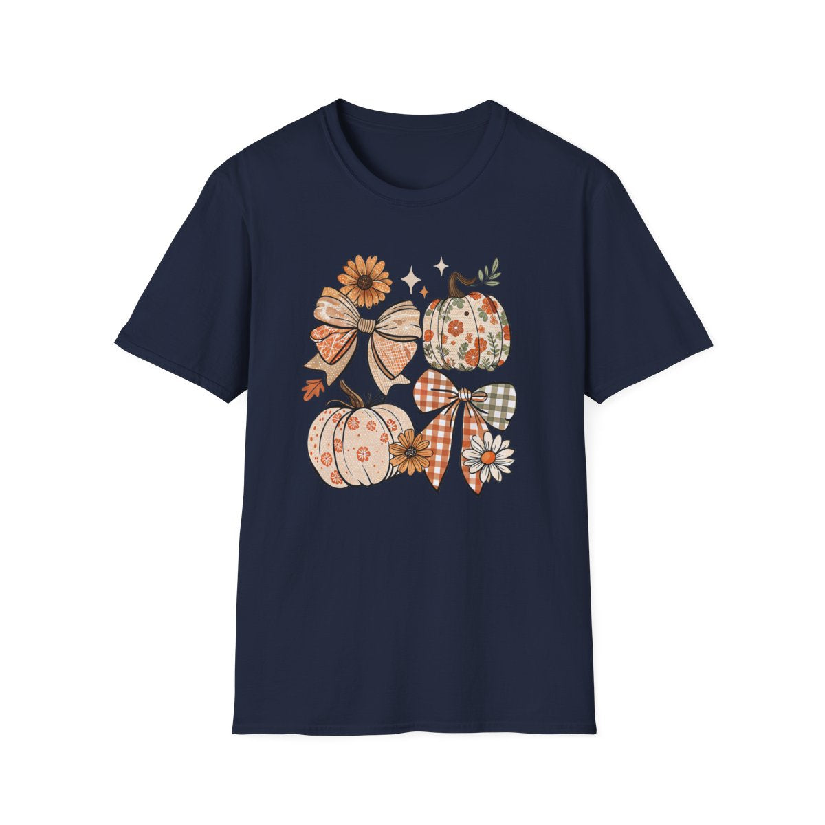 Fall Pumpkin Bow Graphic T-Shirt - funny t-shirt by Cheeky Business