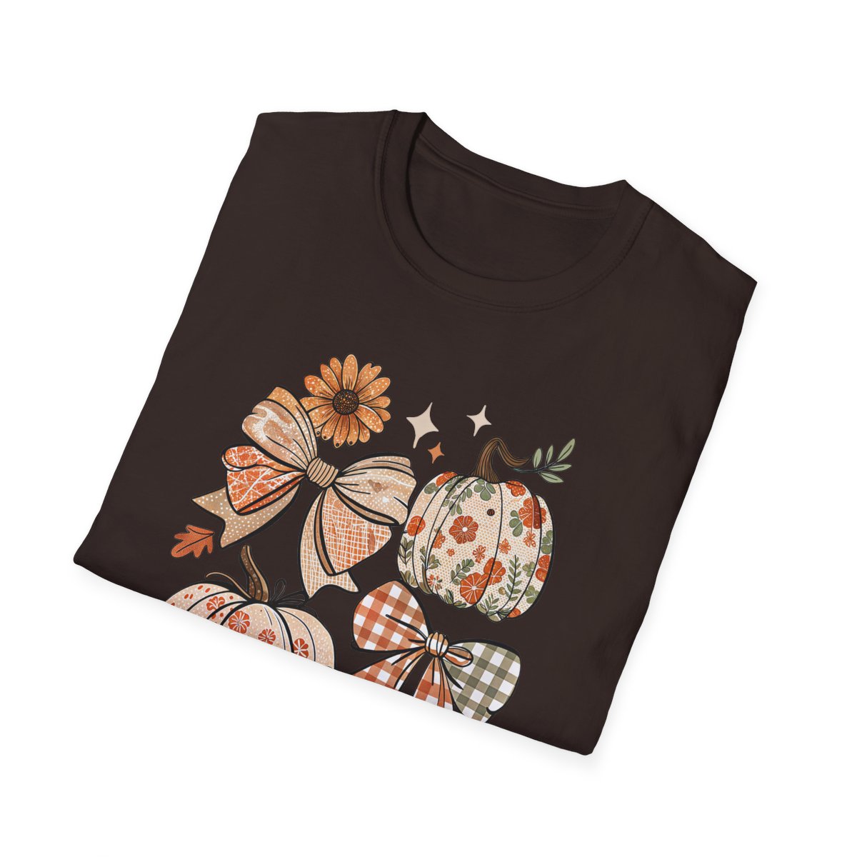Fall Pumpkin Bow Graphic T-Shirt - funny t-shirt by Cheeky Business