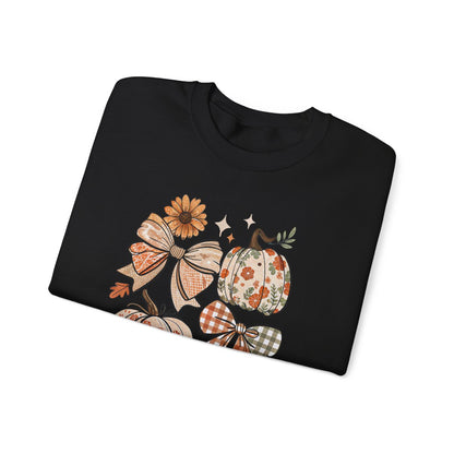 Floral Pumpkin Bow Sweatshirt - funny sweatshirt by Cheeky Business