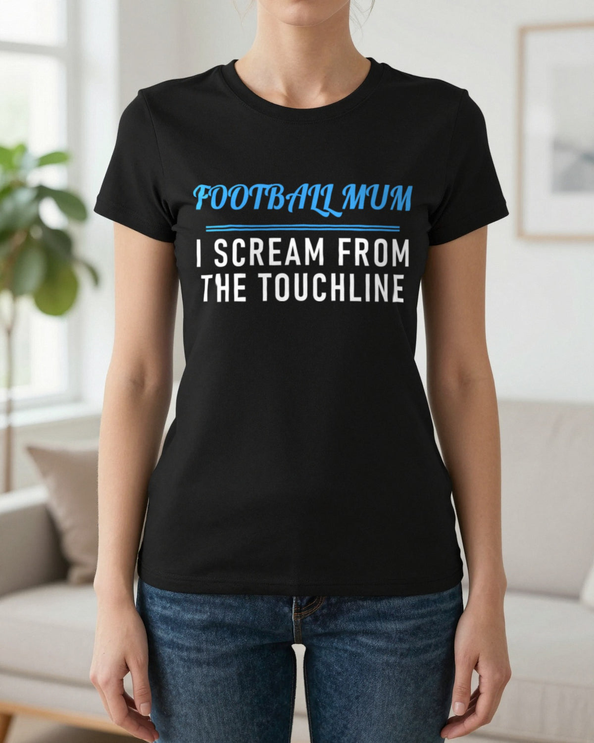 Football Mum I Scream From The Touchline Funny Football Mum T-Shirt & Sweatshirt worn