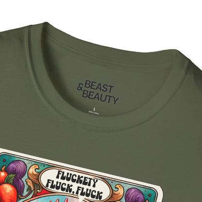 t-shirt detail shot fowl language funny chicken design close-up