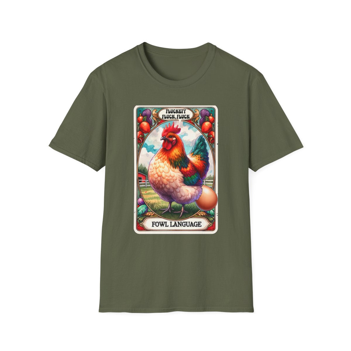 Fowl Language Funny Chicken Tarot T-Shirt - funny t-shirt by Cheeky Business