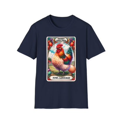 Fowl Language Funny Chicken Tarot T-Shirt - funny t-shirt by Cheeky Business