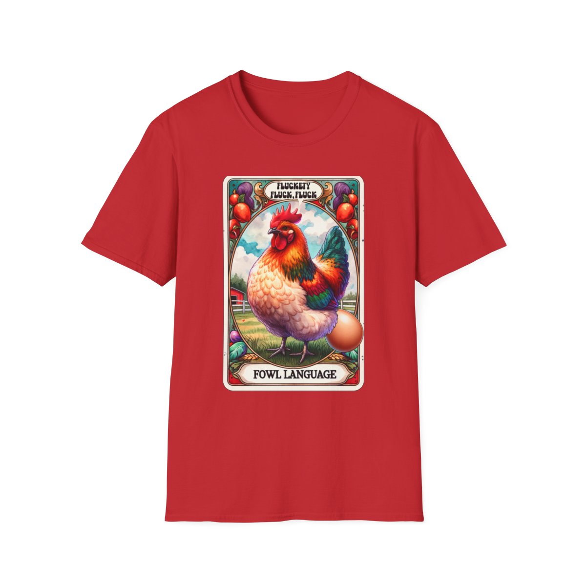 Fowl Language Funny Chicken Tarot T-Shirt - funny t-shirt by Cheeky Business