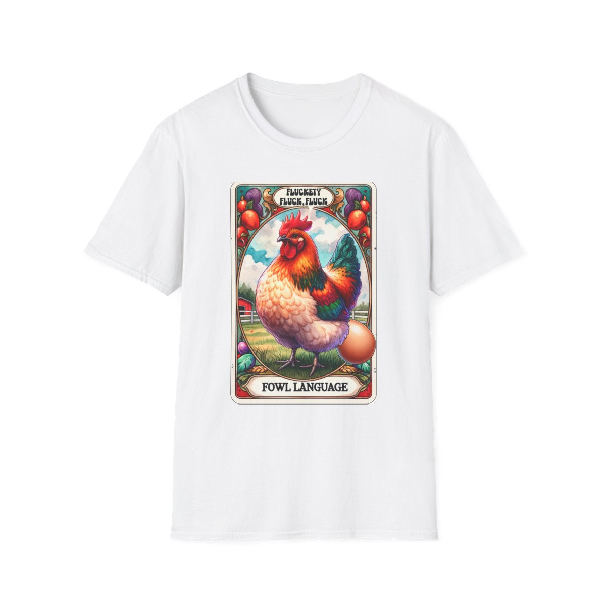 Fowl Language Funny Chicken Tarot T-Shirt - funny t-shirt by Cheeky Business