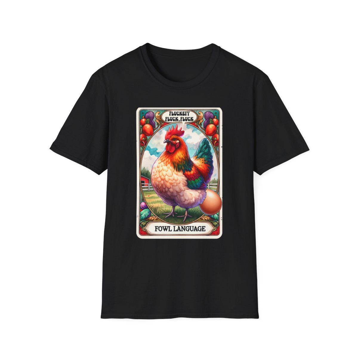 Fowl Language Funny Chicken Tarot T-Shirt - funny t-shirt by Cheeky Business