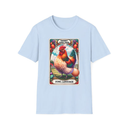 Fowl Language Funny Chicken Tarot T-Shirt - funny t-shirt by Cheeky Business