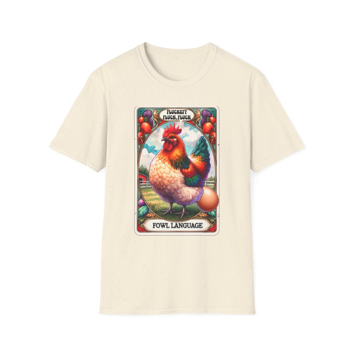Fowl Language Funny Chicken Tarot T-Shirt - funny t-shirt by Cheeky Business
