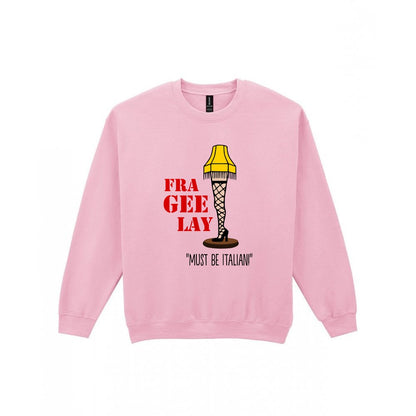 Fra-Gee-Lay Leg Lamp Christmas T-Shirt & Sweatshirt Sweatshirt in Light Pink