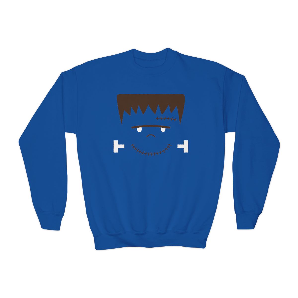 Frankenstein Face Kids Halloween Sweatshirt - funny t-shirt by Cheeky Business