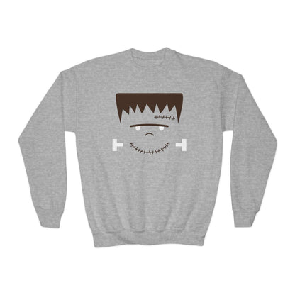 Frankenstein Face Kids Halloween Sweatshirt - funny t-shirt by Cheeky Business