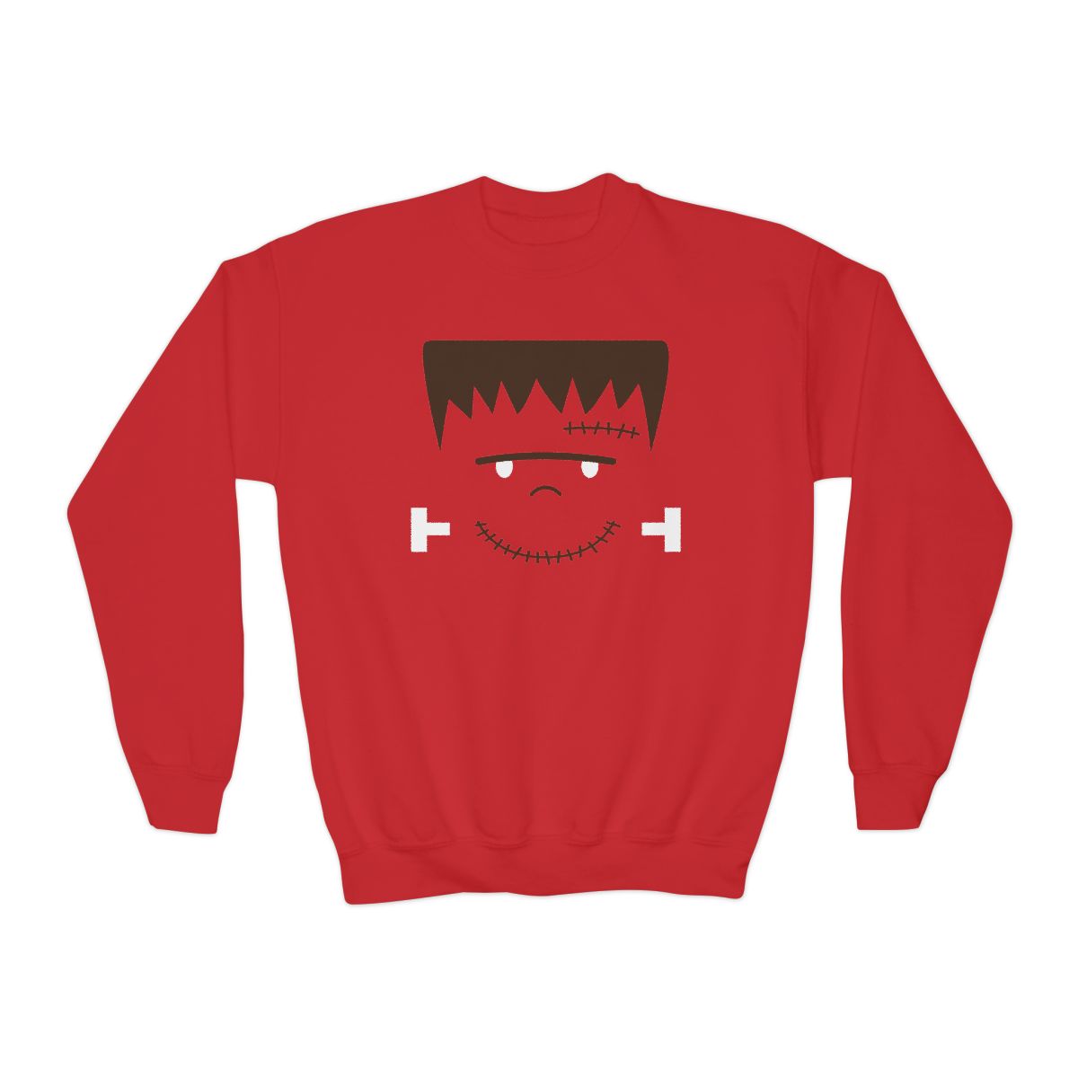 Frankenstein Face Kids Halloween Sweatshirt - funny t-shirt by Cheeky Business