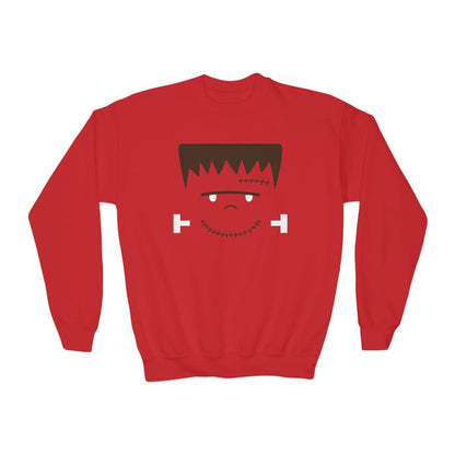 Frankenstein Face Kids Halloween Sweatshirt - funny t-shirt by Cheeky Business