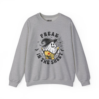 sport grey sweatshirt with bold ghost pun halloween design