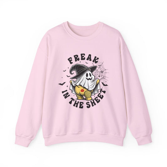 Freak In The Sheet Halloween Sweatshirt - funny sweatshirt by Cheeky Business