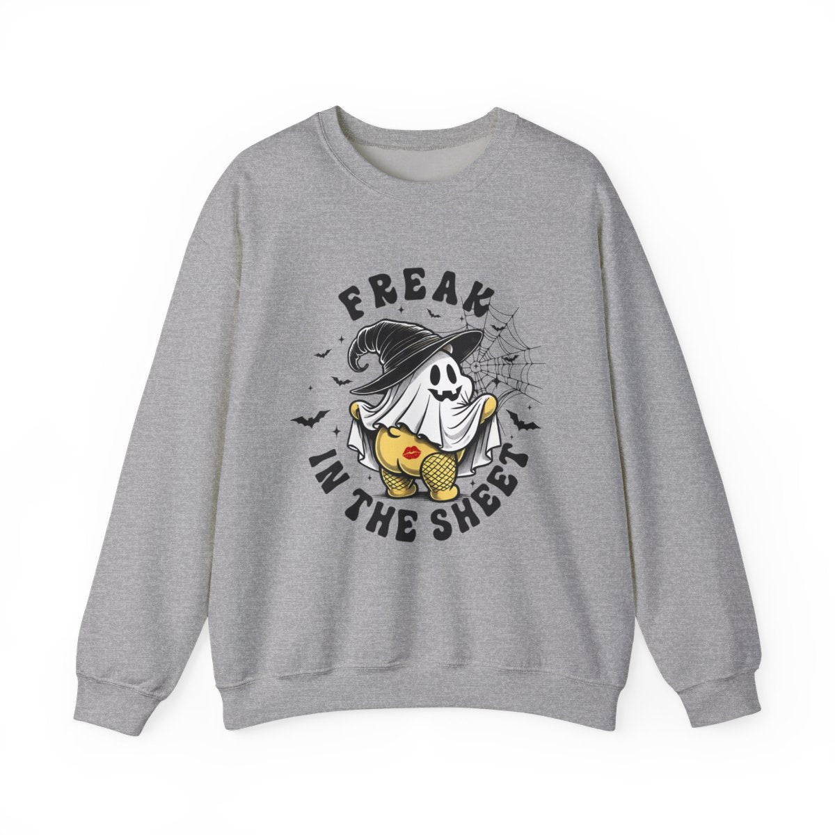 Freak In The Sheet Halloween Sweatshirt - funny sweatshirt by Cheeky Business