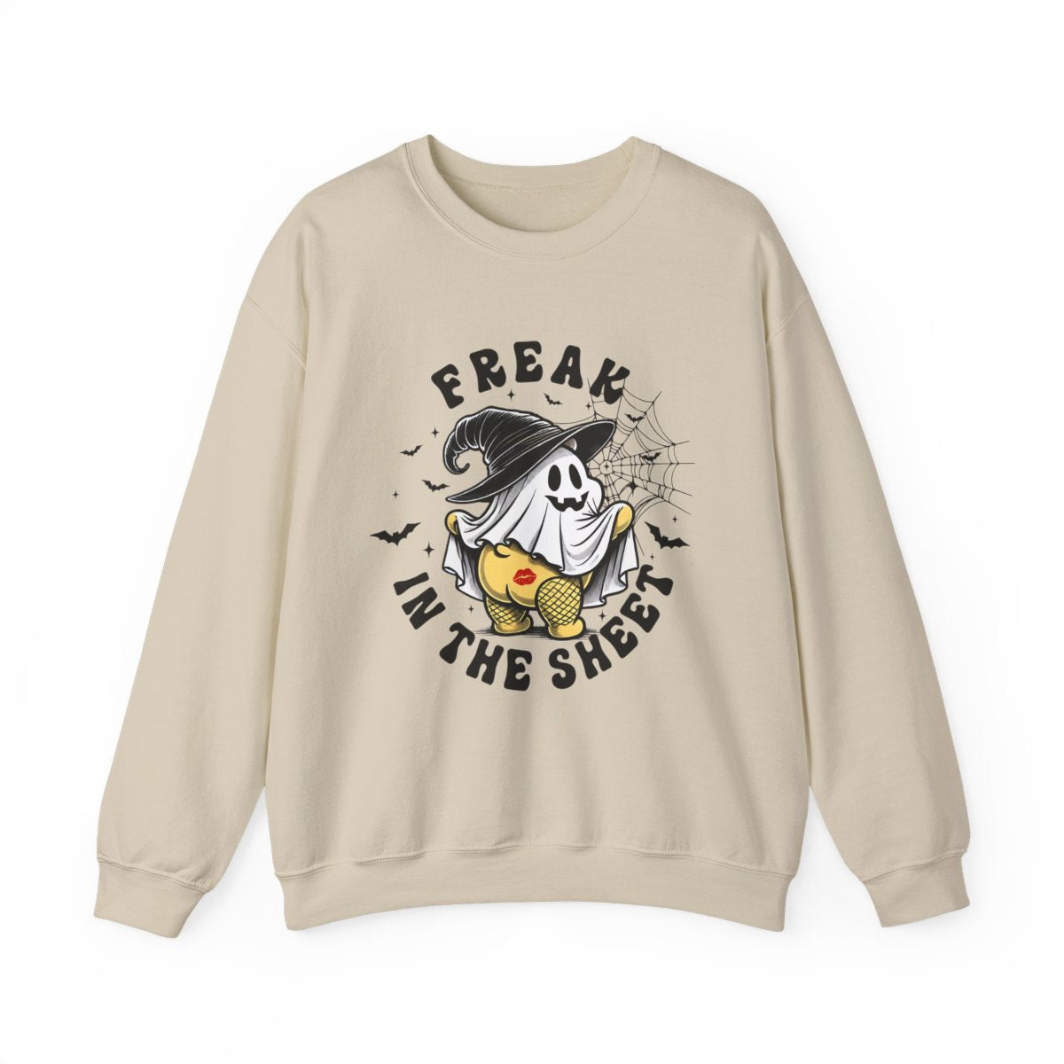 Freak In The Sheet Halloween Sweatshirt - funny sweatshirt by Cheeky Business
