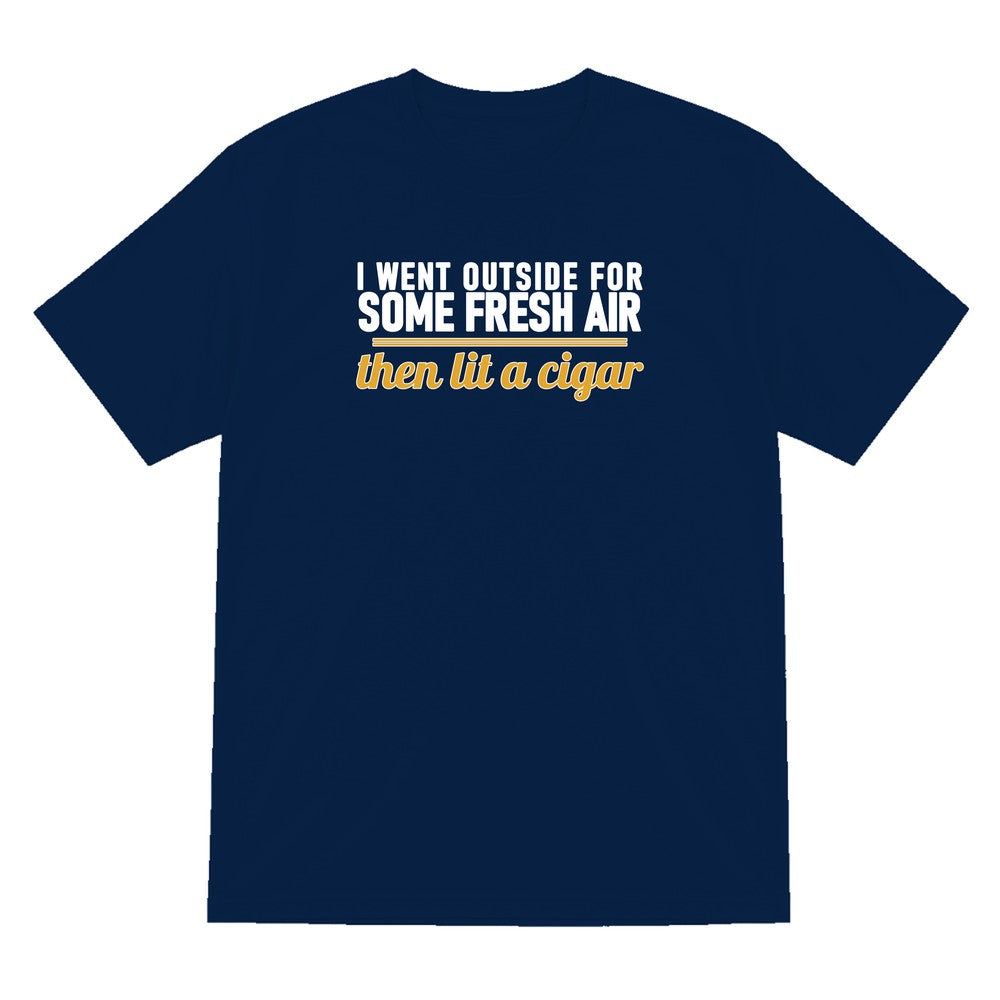 I Went Outside For Some Fresh Air Then Lit A Cigar Funny Cigar T-Shirt & Sweatshirt T-Shirt in Navy
