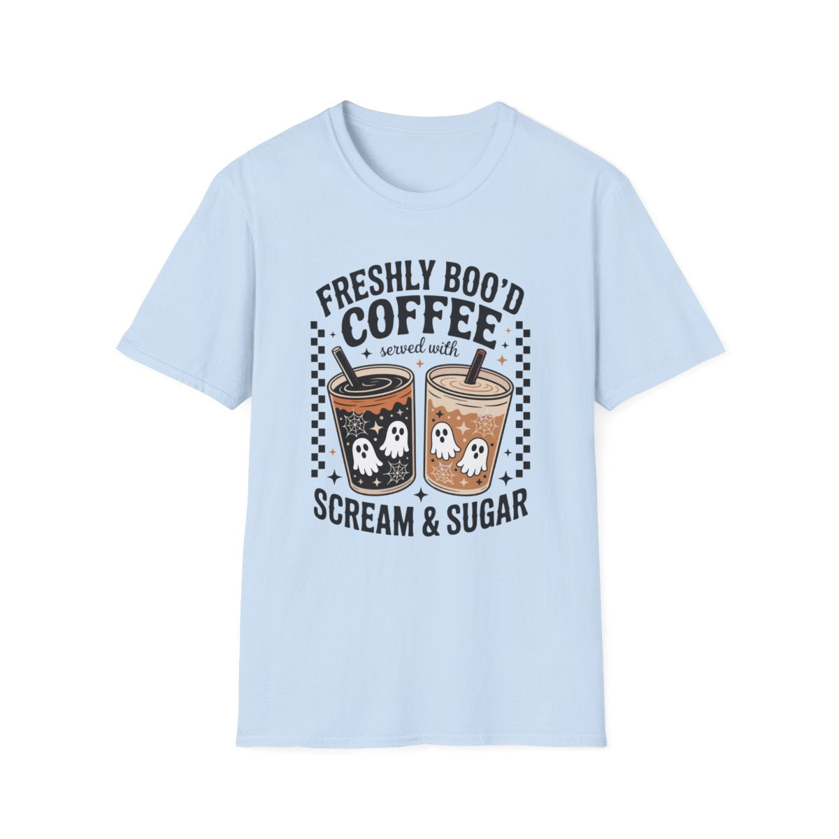 Freshly Boo'd Coffee Halloween Graphic T-Shirt - funny t-shirt by Cheeky Business