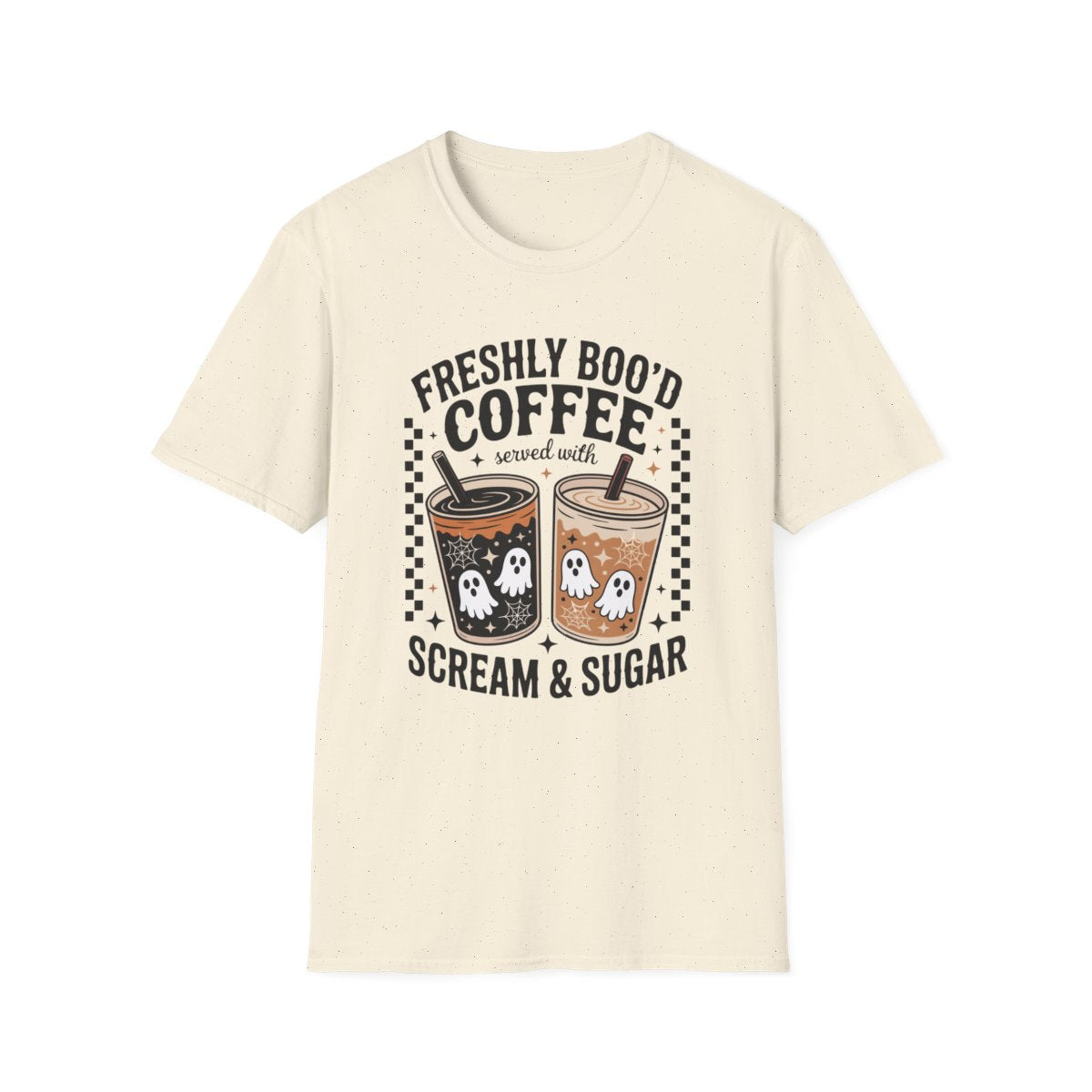 Freshly Boo'd Coffee Halloween Graphic T-Shirt - funny t-shirt by Cheeky Business