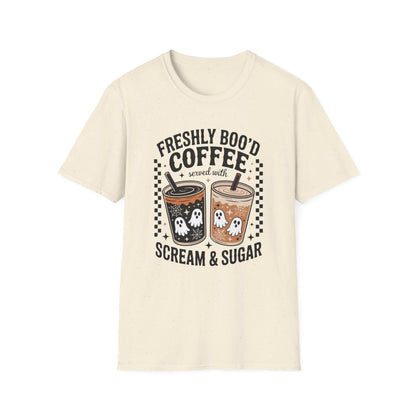 Freshly Boo'd Coffee Halloween Graphic T-Shirt - funny t-shirt by Cheeky Business
