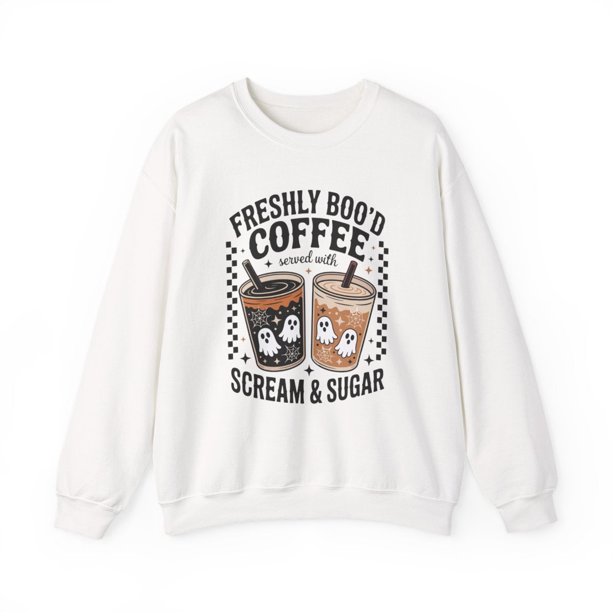 Freshly Boo’d Coffee Halloween Sweatshirt - funny sweatshirt by Cheeky Business