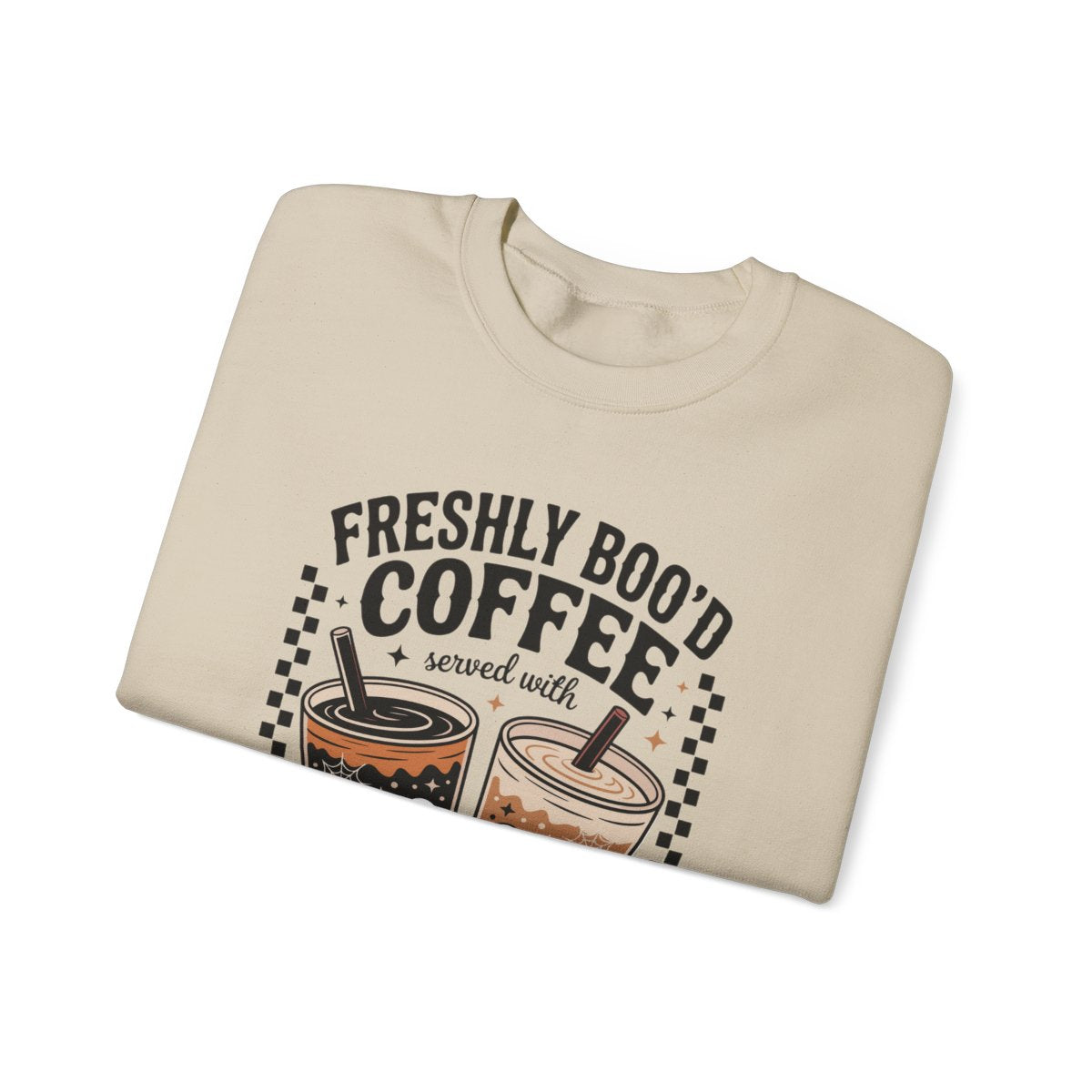 Freshly Boo’d Coffee Halloween Sweatshirt - funny sweatshirt by Cheeky Business