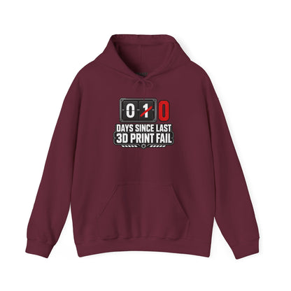 royal blue hoodie with humorous 3d printing fail design
