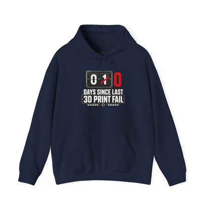 black hoodie with funny 0 days design for prusa and bambu 3d printer owners