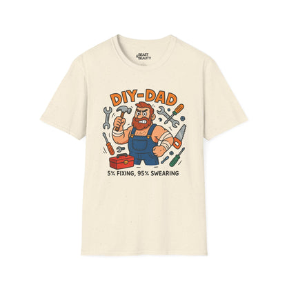 natural t-shirt with 5% fixing 95% swearing funny DIY dad design