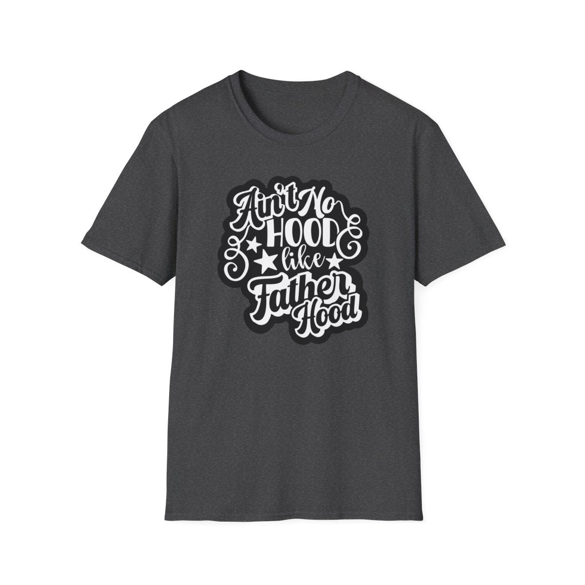 military green t-shirt with bold fatherhood slogan design