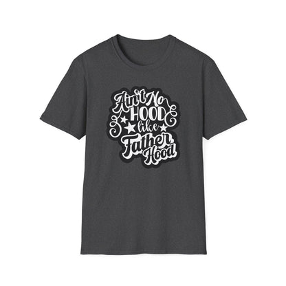 military green t-shirt with bold fatherhood slogan design