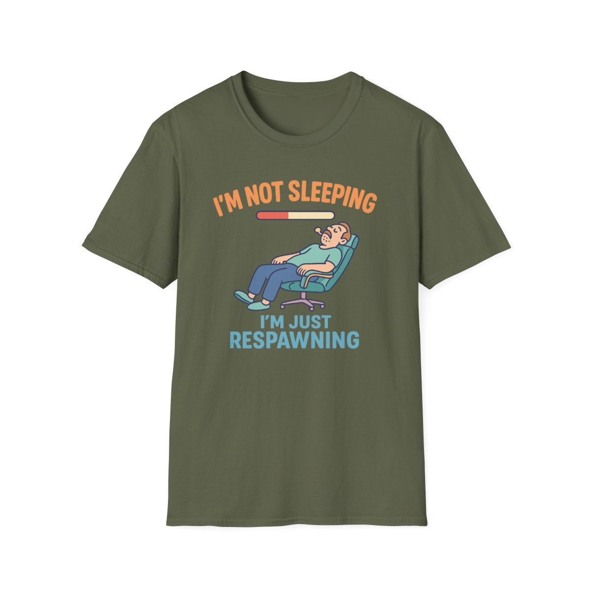 I'm Not Sleeping, Just Respawning T-Shirt - funny t-shirt by Cheeky Business