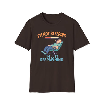 I'm Not Sleeping, Just Respawning T-Shirt - funny t-shirt by Cheeky Business