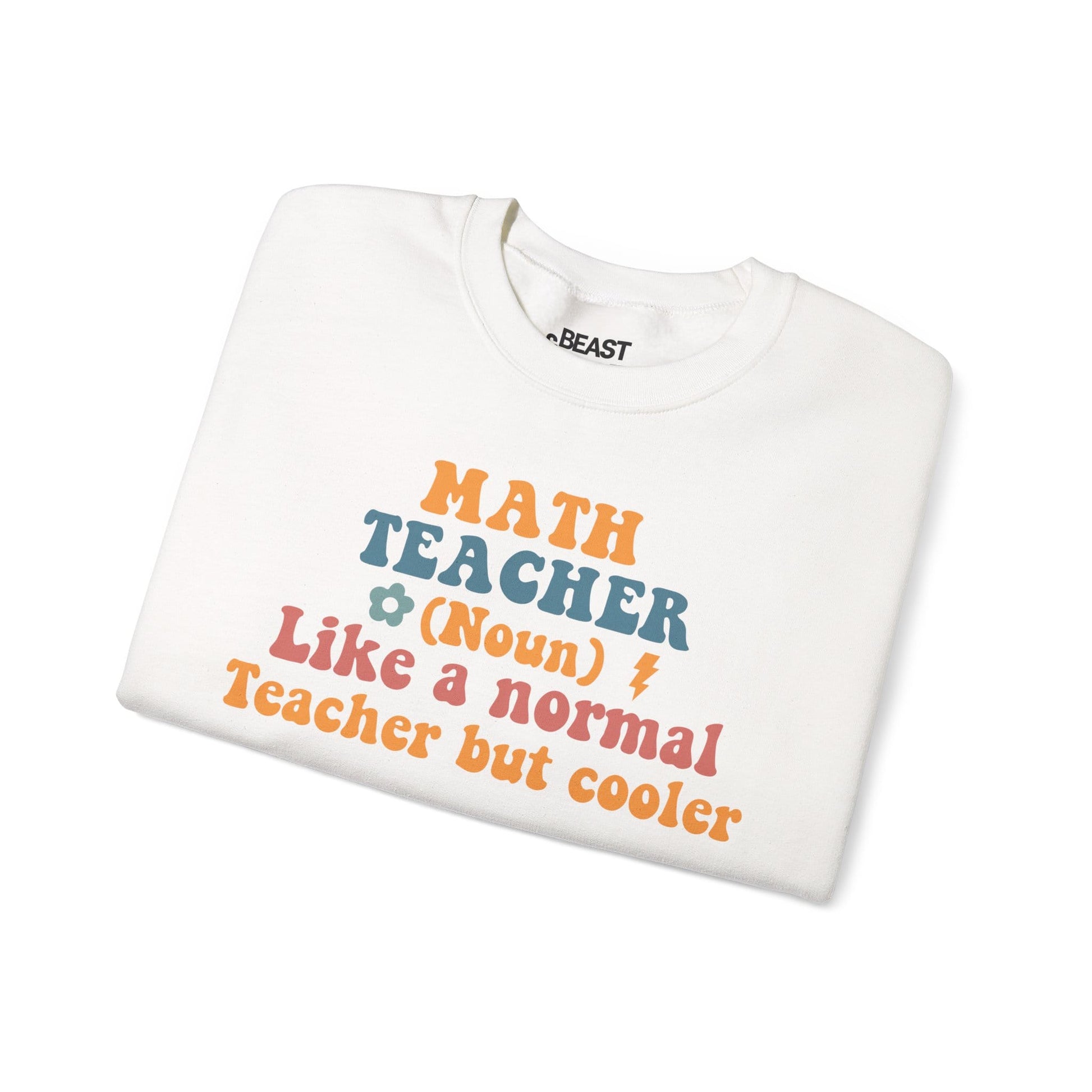 funny math teacher sweatshirt in multiple colours with retro design