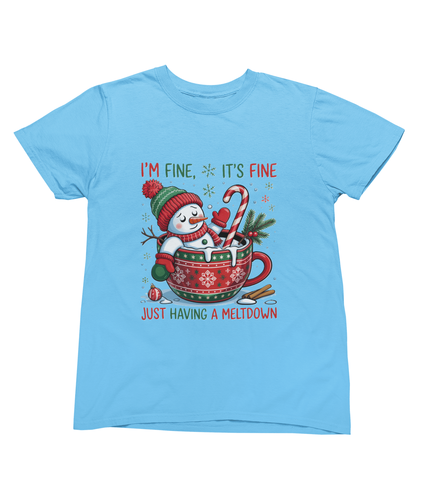 Funny Meltdown Snowman Christmas Sweatshirt – Festive Holiday Jumper T-Shirt / 3XL (Adult) / Blue gift_idea unique_gift personalised_gift