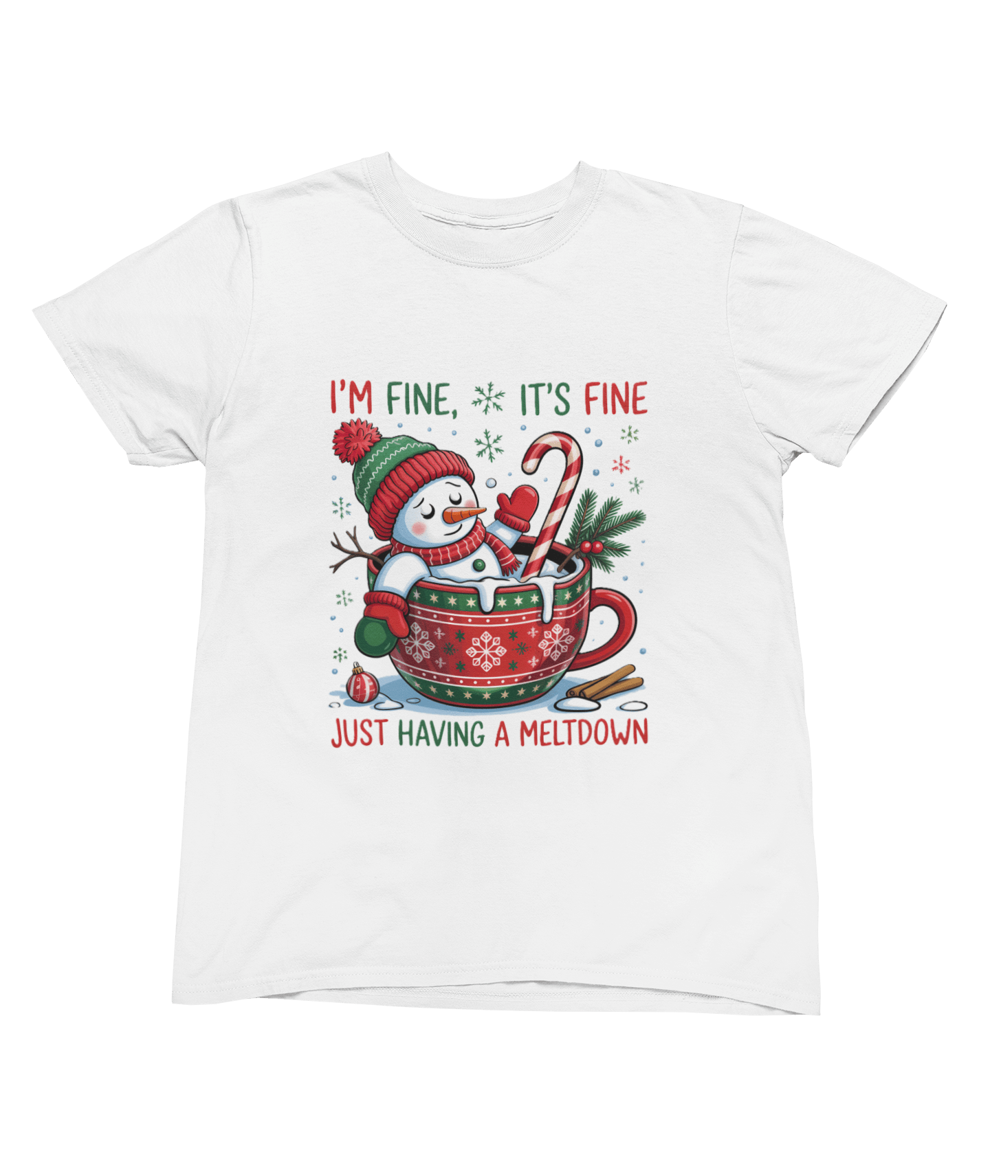 Funny Meltdown Snowman Christmas Sweatshirt – Festive Holiday Jumper T-Shirt / 3XL (Adult) / White gift_idea unique_gift personalised_gift