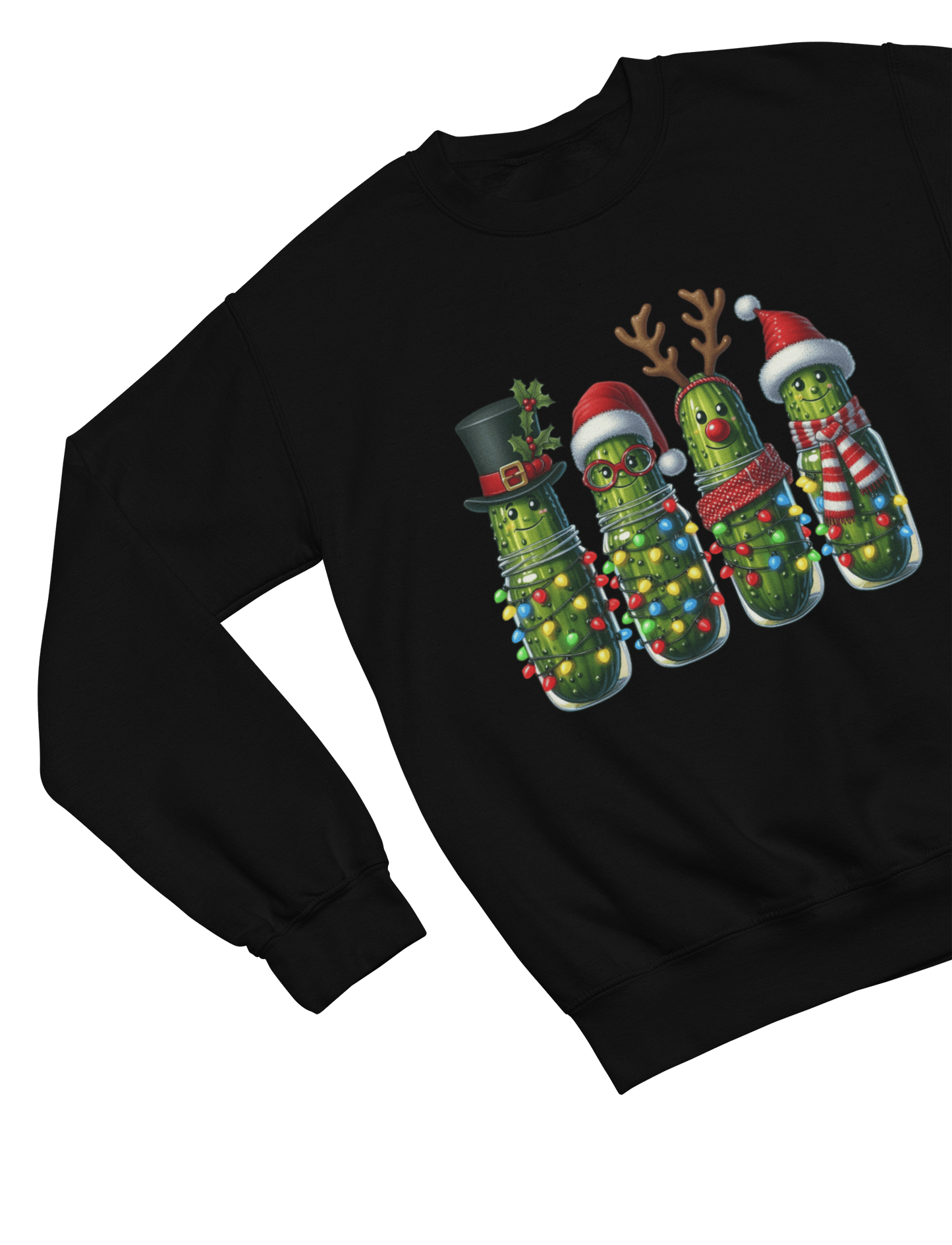 Funny Pickle Christmas Sweatshirt – Quirky Festive Jumper Unisex Sweatshirt / 3XL (Adult) / Black gift_idea unique_gift personalised_gift
