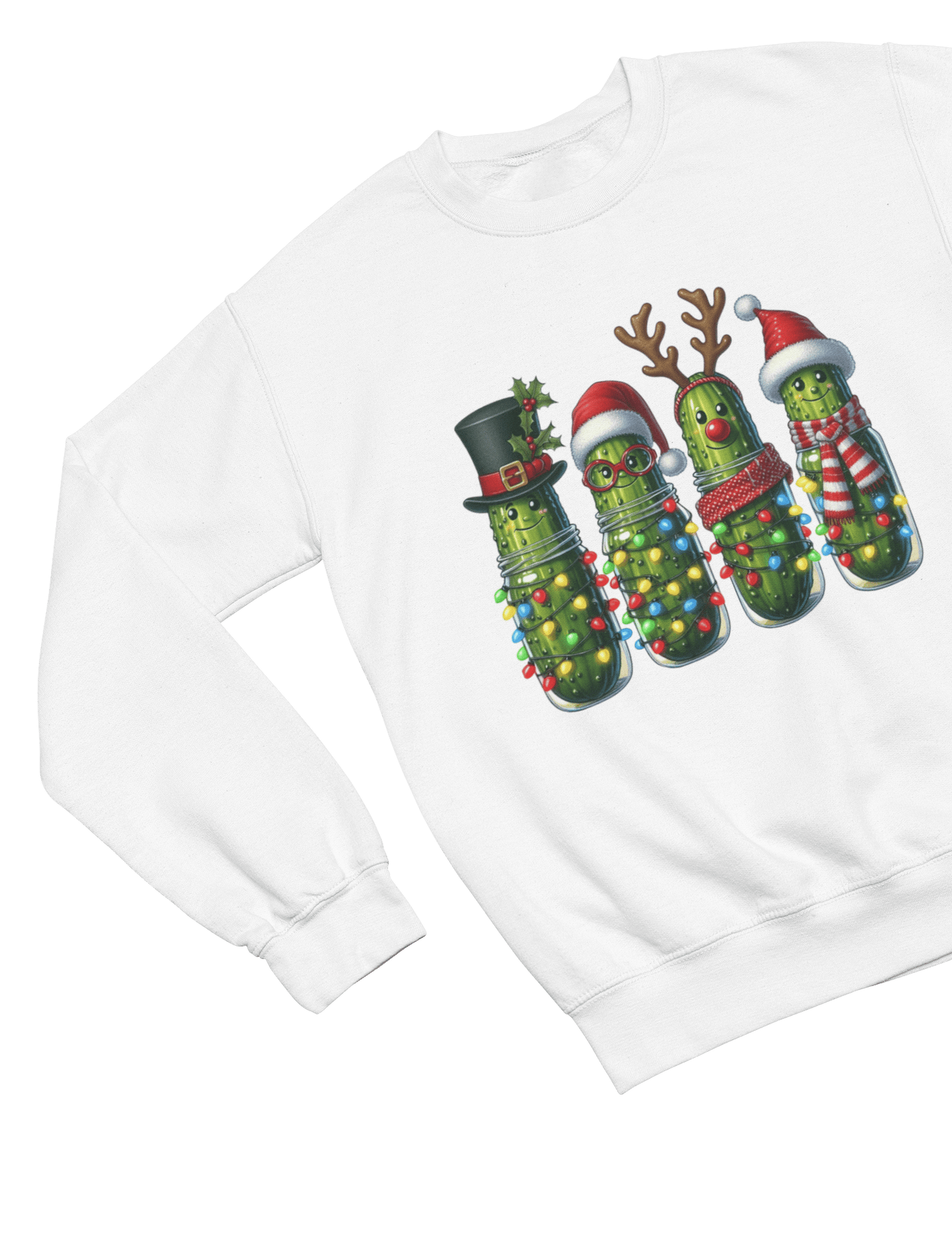 Funny Pickle Christmas Sweatshirt – Quirky Festive Jumper Unisex Sweatshirt / 3XL (Adult) / White gift_idea unique_gift personalised_gift
