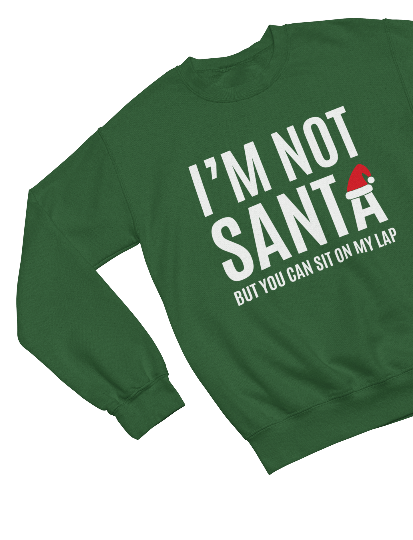 Funny Santa Lap Christmas Jumper – Cheeky Adult Xmas Sweatshirt Sweatshirt / small / Green gift_idea unique_gift personalised_gift