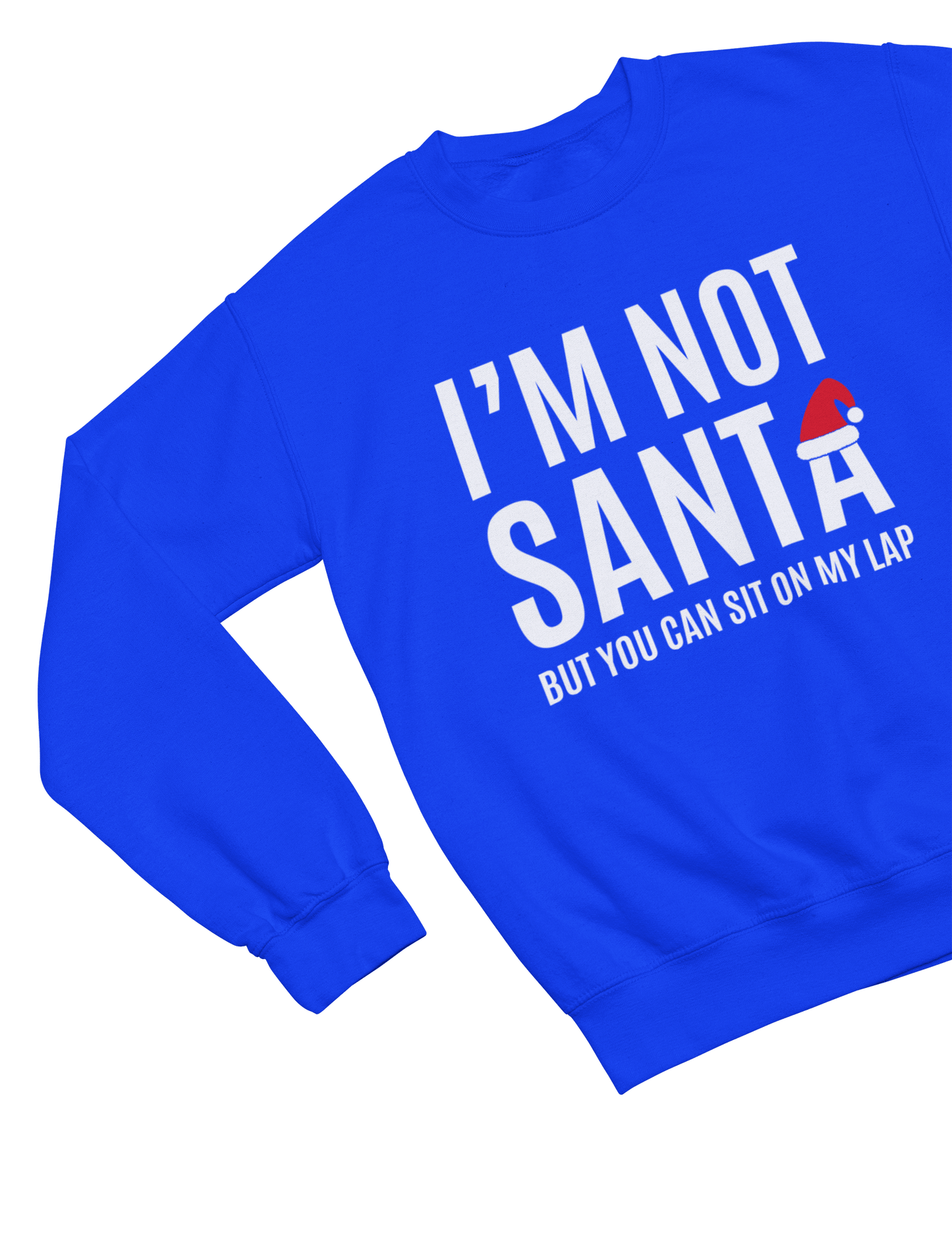 Funny Santa Lap Christmas Jumper – Cheeky Adult Xmas Sweatshirt Sweatshirt / small / Blue gift_idea unique_gift personalised_gift