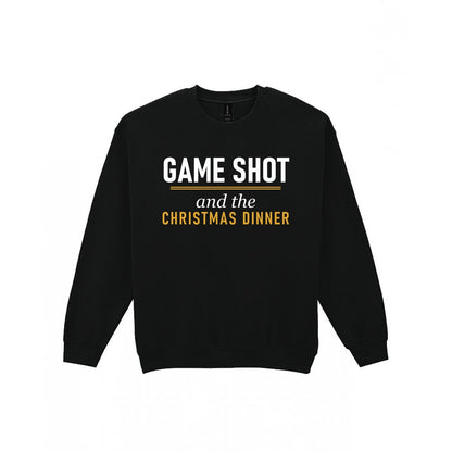 Game Shot And The Christmas Dinner Funny Darts Christmas Jumper & T-Shirt Sweatshirt in Black