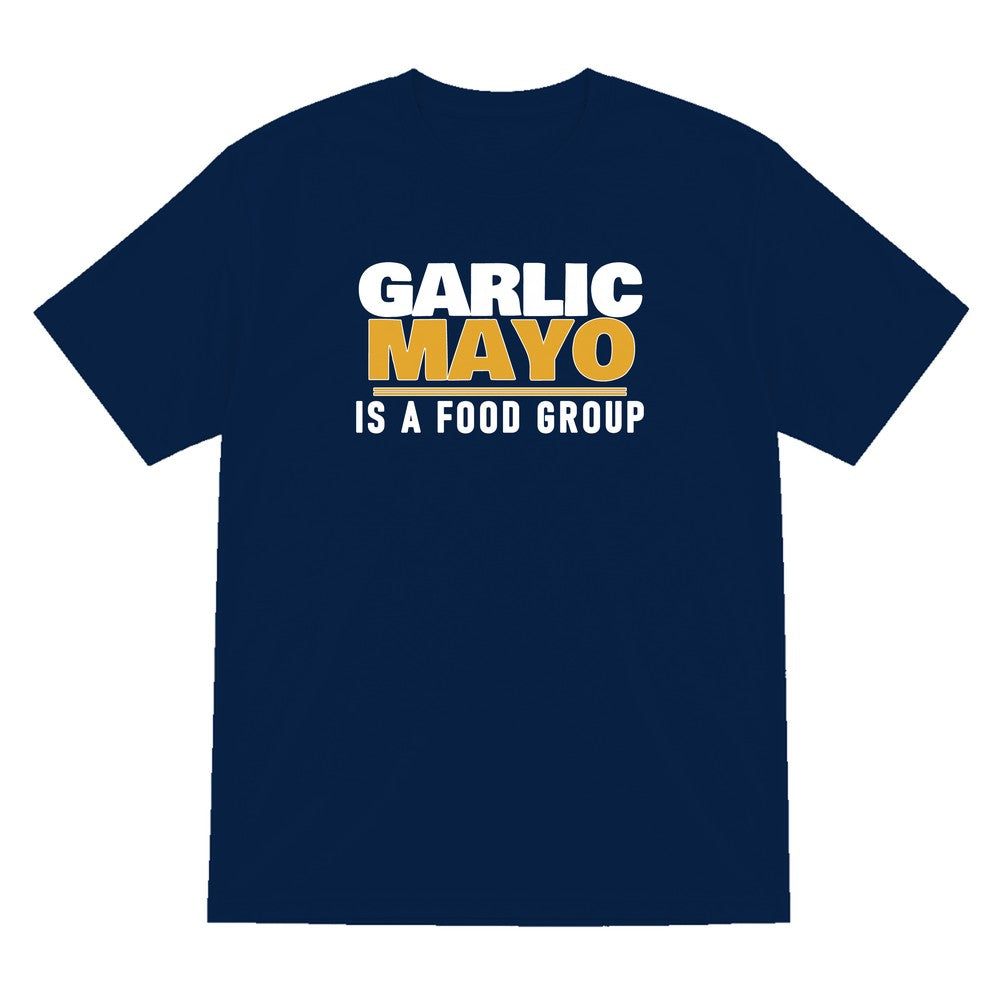 Garlic Mayo Is A Food Group Funny Food T-Shirt & Sweatshirt T-Shirt in Navy