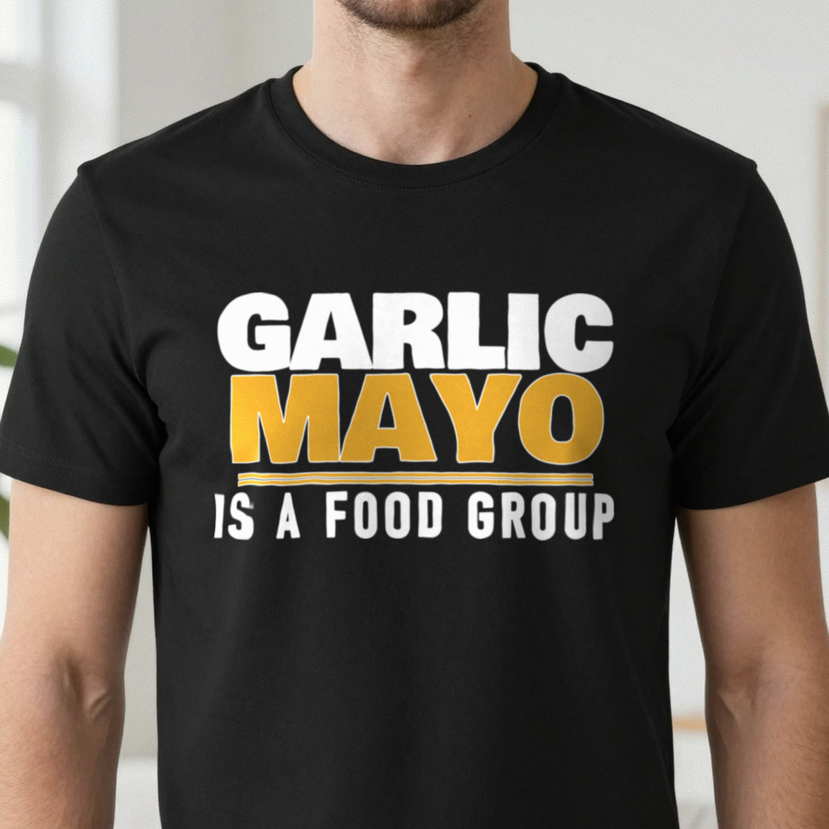 Garlic Mayo Is A Food Group Funny Food T-Shirt & Sweatshirt close-up