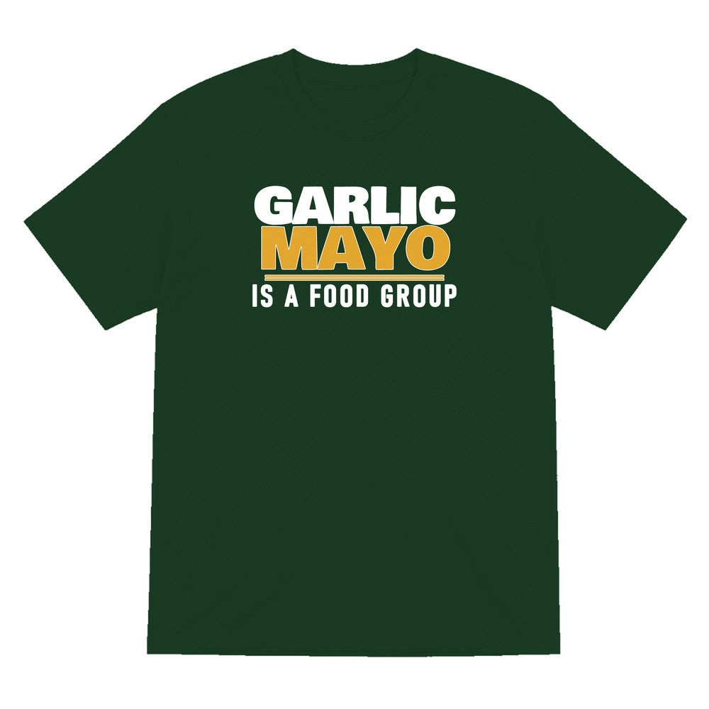 Garlic Mayo Is A Food Group Funny Food T-Shirt & Sweatshirt T-Shirt in Forest Green